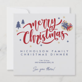 写真パーソナライズされた付き家族クリスマス 招待状