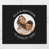 写真パーソナライズされた付き結婚のワインラベル スパークリングワインラベル (シングルラベル)