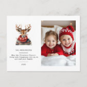写真パーソナライズされた付き鹿クリスマスカード ポストカード (正面)
