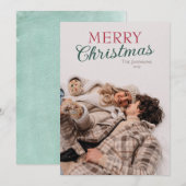 写真パーソナライズされた付きMerry Christmas Card シーズンカード (正面/裏面)