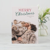 写真パーソナライズされた付きMerry Christmas Card シーズンカード (スタンド正面)