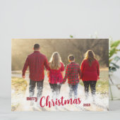 写真パーソナライズされた付きMerry Christmas Card シーズンカード (スタンド正面)