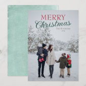 写真パーソナライズされた付きMerry Christmas Card シーズンカード (正面/裏面)