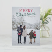 写真パーソナライズされた付きMerry Christmas Card シーズンカード (スタンド正面)