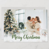 写真パーソナライズされた付きMerry Christmas Card シーズンカード (正面/裏面)