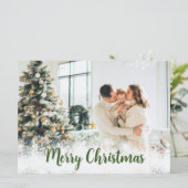 写真パーソナライズされた付きMerry Christmas Card シーズンカード (スタンド正面)