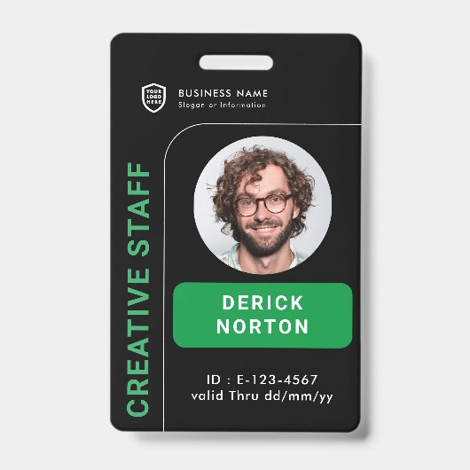 写真パーソナライズされた企業の |社員カスタム社員 バッジ (正面)