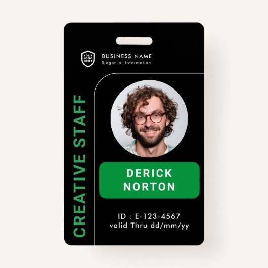 写真パーソナライズされた企業の |社員カスタム社員 バッジ (正面)