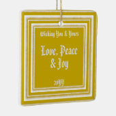 写真パーソナライズされた休日の希望、ヴィンテージ金ゴールド セラミックオーナメント (右)