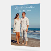 写真パーソナライズされた先結婚式イベント アクリルサイン (傾斜)