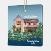 写真パーソナライズされた初のホームクリスマス セラミックオーナメント (左)