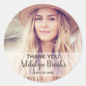写真パーソナライズされた卒業ありがとう ラウンドシール (正面)