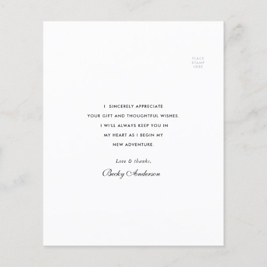 写真パーソナライズされた卒業サンキューカード (裏面)