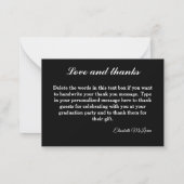 写真パーソナライズされた卒業サンキューカード ノートカード (裏面)