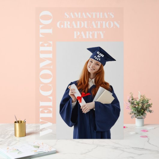 写真パーソナライズされた卒業パーティーへようこそ アクリルサイン (ウェディング)