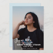 写真パーソナライズされた卒業党招待状 セーブザデート (正面/裏面)
