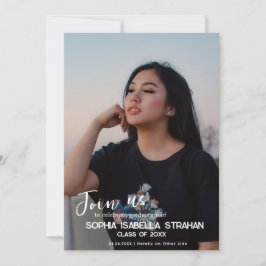 写真パーソナライズされた卒業党招待状 セーブザデート