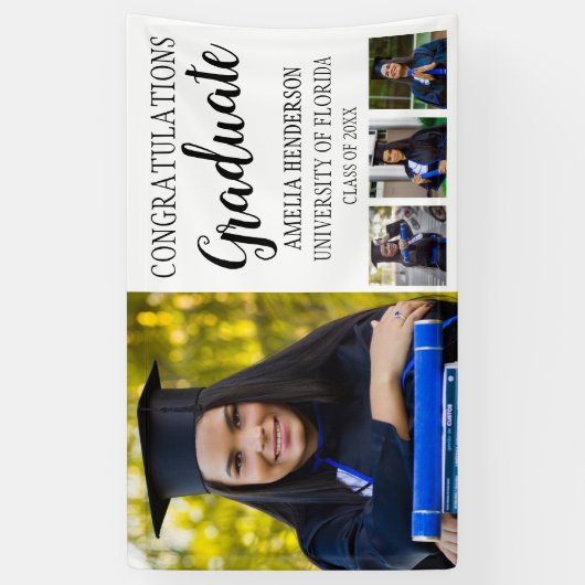 写真パーソナライズされた卒業禁止 横断幕 (縦)