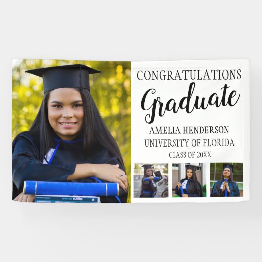 写真パーソナライズされた卒業禁止 横断幕 (横)