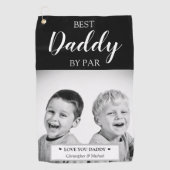 写真パーソナライズされた及びメッセージ用ゴルフヘッドカバー ゴルフタオル (正面)