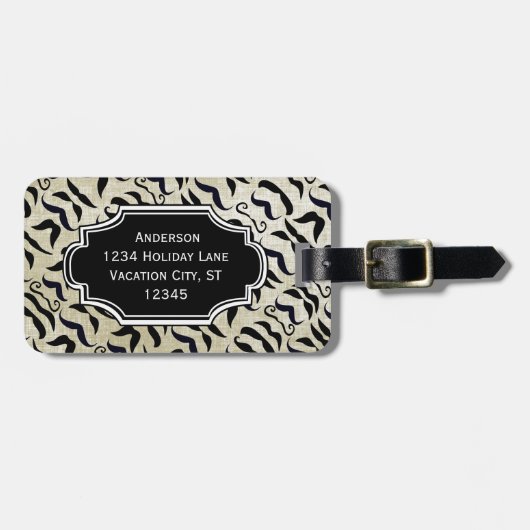写真パーソナライズされた口ひげ模様ラゲージタグ ラゲッジタグ (正面横)
