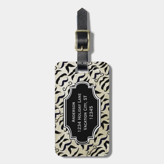 写真パーソナライズされた口ひげ模様ラゲージタグ ラゲッジタグ (正面縦)