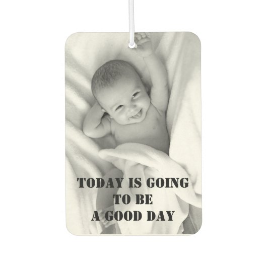 写真パーソナライズされた可愛い引用文ことわざ空気清浄機 カーエアーフレッシュナー (正面)