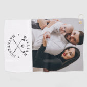 写真パーソナライズされた名クラブとボール ゴルフタオル (横)