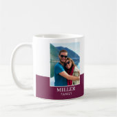 写真パーソナライズされた名プラムモダン コーヒーマグカップ (左)