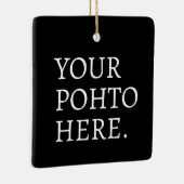 写真パーソナライズされた名モノグラミニマルムモダン セラミックオーナメント (右)