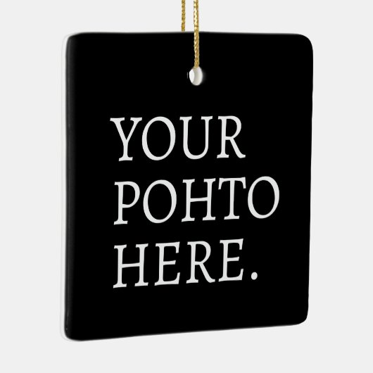写真パーソナライズされた名モノグラミニマルムモダン セラミックオーナメント (右)