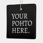 写真パーソナライズされた名モノグラミニマルムモダン セラミックオーナメント (左)