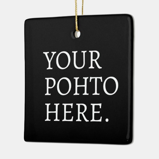 写真パーソナライズされた名モノグラミニマルムモダン セラミックオーナメント (左)