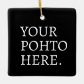 写真パーソナライズされた名モノグラミニマルムモダン セラミックオーナメント (正面)