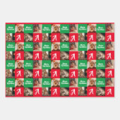 写真パーソナライズされた名前をカスタムするメリー・クリスマス ラッピングペーパーシート (正面3)