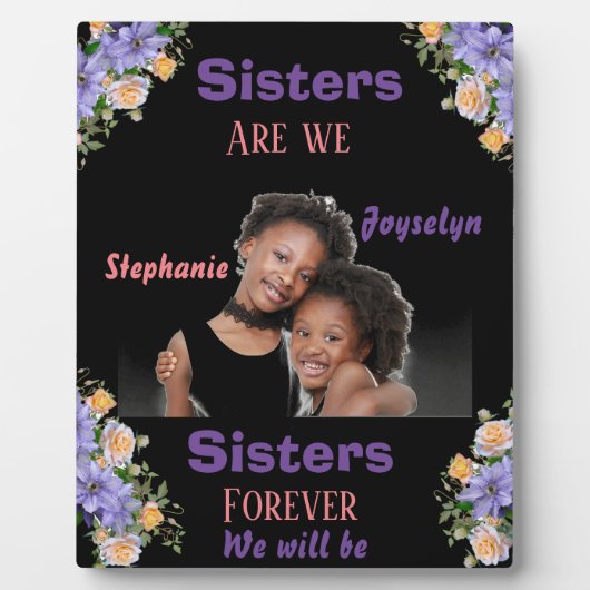 写真パーソナライズされた名前をカスタムする姉妹 フォトプラーク (正面)