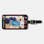 写真パーソナライズされた名番号ホッケーバッグラベル ラゲッジタグ (正面横)