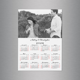 写真パーソナライズされた名2026カレンダー磁石