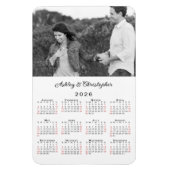 写真パーソナライズされた名2026カレンダー マグネット (縦)