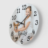 写真パーソナライズされた名 ラージ壁時計 (傾斜)