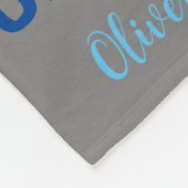 写真パーソナライズされた名 |灰色の犬 フリースブランケット (角)