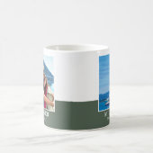 写真パーソナライズされた名(緑モダン) コーヒーマグカップ (中央)