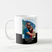 写真パーソナライズされた名(黒モダン) コーヒーマグカップ (左)