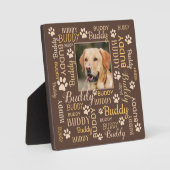 写真パーソナライズされた名 |黒犬 フォトプラーク (正面)