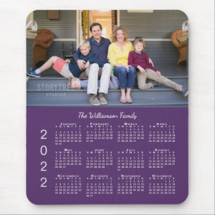 写真パーソナライズされた名Purple 2022カレンダー マウスパッド