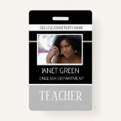 写真パーソナライズされた大学先生ID バッジ (正面)