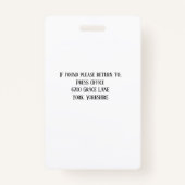 写真パーソナライズされた大学先生ID バッジ (裏面)