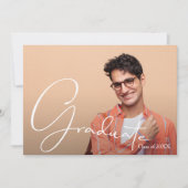 写真パーソナライズされた大学院Flat Thank You ノートカード (正面)