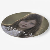 写真パーソナライズされた女の子の誕生日パーティー紙プレート ペーパープレート (アングル)