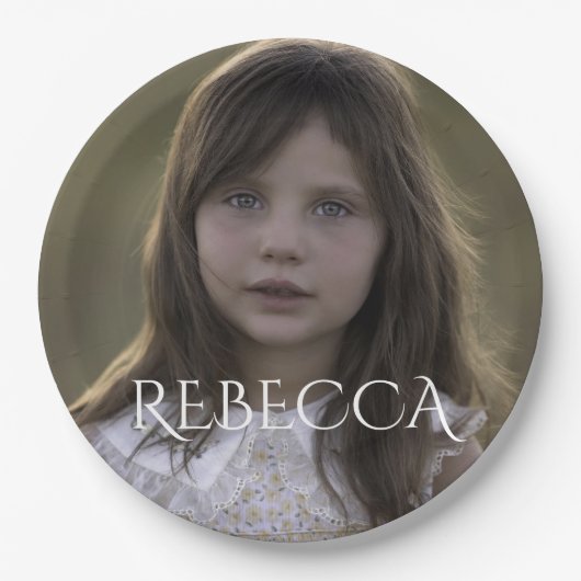 写真パーソナライズされた女の子の誕生日パーティー紙プレート ペーパープレート (正面)